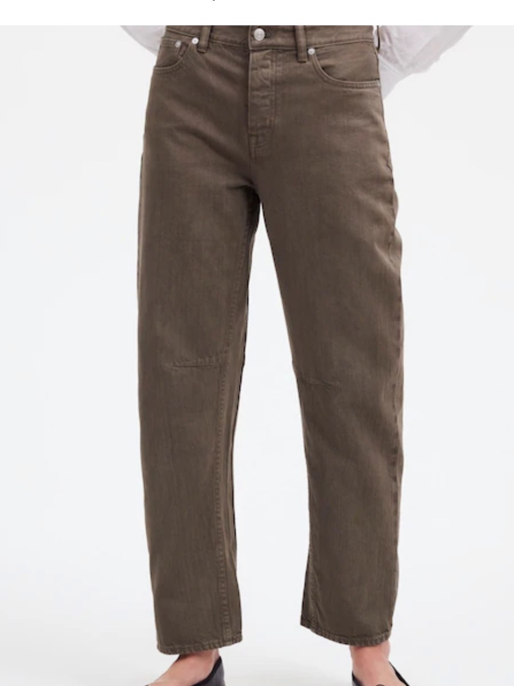 Madewell Darted Barrel Leg Jeans Women’s 28 Driftwood Brown High Rise Button Fly